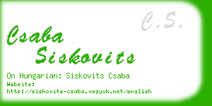 csaba siskovits business card